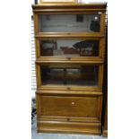 Globe Wernicke sectional oak bookcase bearing label 'The Globe-Wernicke Co Ltd Office & Library