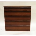 Mid-century modern Avalon teak chest of five drawers, 82cm x 82cm