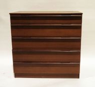 Mid-century modern Avalon teak chest of five drawers, 82cm x 82cm