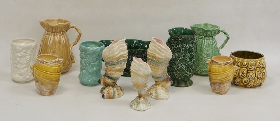Collection of Sylvac vases, circa 1960 and later, impressed marks, including two sack-moulded