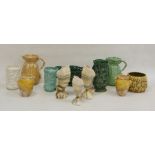 Collection of Sylvac vases, circa 1960 and later, impressed marks, including two sack-moulded