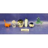 Two Moorcroft vases and assorted ceramics and glass, assorted miniature animals and other items, the