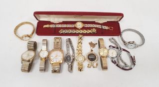 Lady's Sekonda gilt metal wristwatch, a gent's Tressa wristwatch, two lady's Citizen wristwatches, a
