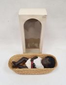 Sasha baby doll in basket, marked '509 Black Baby', in box