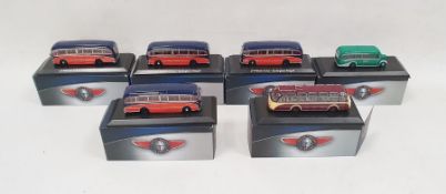 Six boxed Atlas Editions coaches/buses from the Classic Coaches Collection (6)