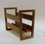 Mid-century modern teak magazine rack and a pine magazine rack (2)