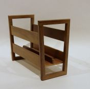 Mid-century modern teak magazine rack and a pine magazine rack (2)