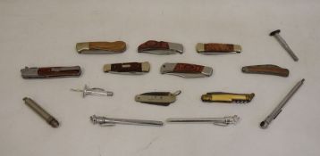 Assorted pocket knives, etc