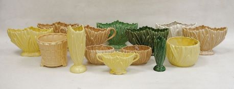 Collection of Sylvac vases, mid century and later, impressed marks, predominantly Reed moulded