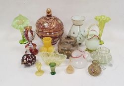 Collection of Continental coloured and enamelled glassware, late 19th century and later, including a