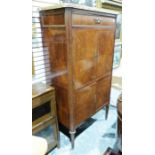 Continental empire-style cabinet, the marble top above single drawer and two pair of cupboard doors,