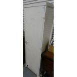 White painted metal food smoking cabinet, 56cm x 187cm