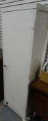 White painted metal food smoking cabinet, 56cm x 187cm