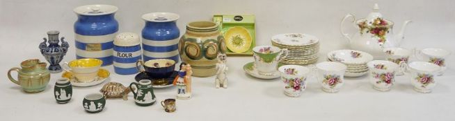 Collection of assorted pottery and porcelain, various marks, including two T.G. Green Cornishware