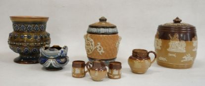 Collection of Doulton Lambeth stoneware, late 19th/early 20th century, impressed marks, comprising