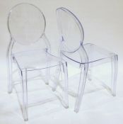 Pair of modern clear perspex chairs (2)