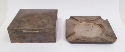 20th century silver ashtray and cigarette box (2)