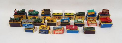 Assorted boxed Lesney Matchbox series vehicles to include Lesney No.23 trailer caravan in yellow,