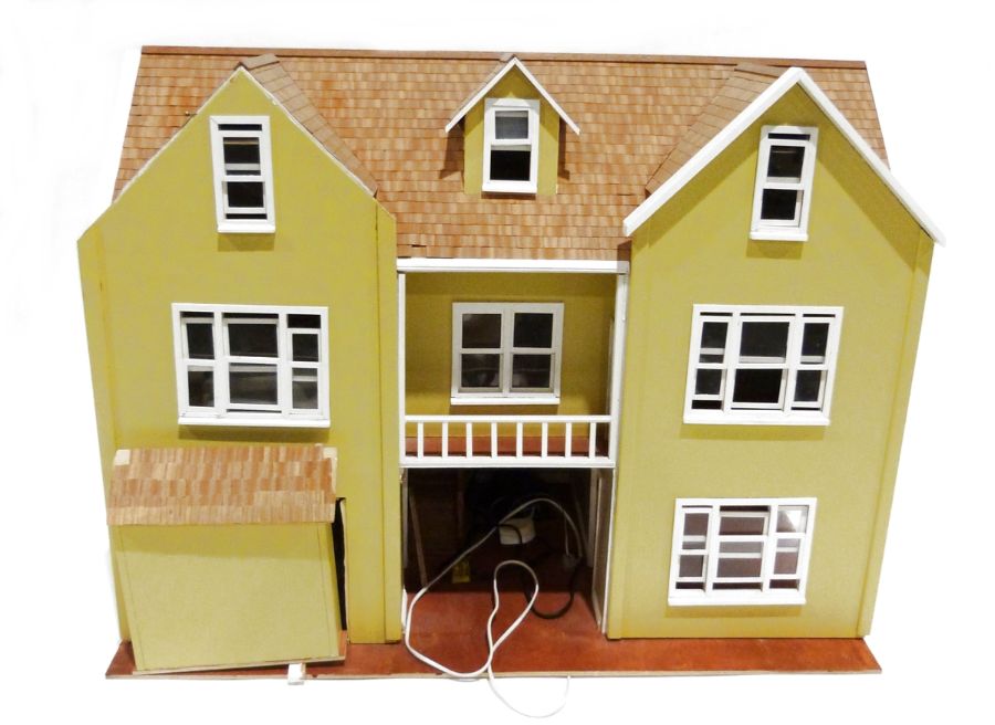Painted wooden dolls house