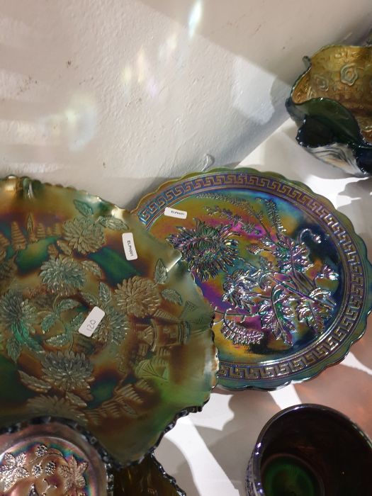 Large collection of carnival glass, early 20th century, in amethyst blue, green and marigold - Image 8 of 25