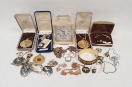 Large quantity of costume jewellery and a quartz reproduction carriage clock  Condition ReportPlease