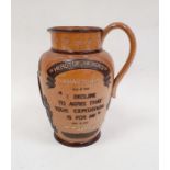 Doulton Lambeth stoneware jug of General Cordon, Hero of Heroes Kartoum I Decline to Agree that your