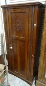 20th century oak single door wardrobe, on bracket feet  Approx. Dimensions W 80cm x H 180cm x D 43.