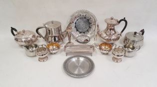 Electroplated wares to include teapot, etc (1 box)