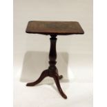 Possibly 18th century walnut occasional table, the rectangular top with rounded corners and