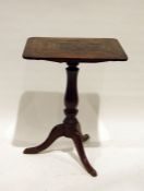 Possibly 18th century walnut occasional table, the rectangular top with rounded corners and