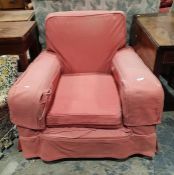 Early 20th century armchair in pink ground upholstery