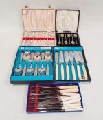 Electroplated wares and stainless steel flatware to include Viners cutlery, etc (1 box)