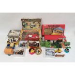 Britains Toy farm animals and farm accessories, plastic to include approx 21 cows, 11 hay bales,