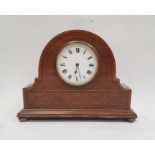 ***** WITHDRAWN ***** 20th century mahogany and satinwood strung mantel clock with Roman numerals to