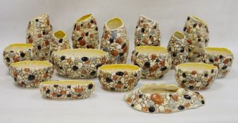 Large collection of Sylvac Pebble pattern vases, dishes, planters and other wares, impressed