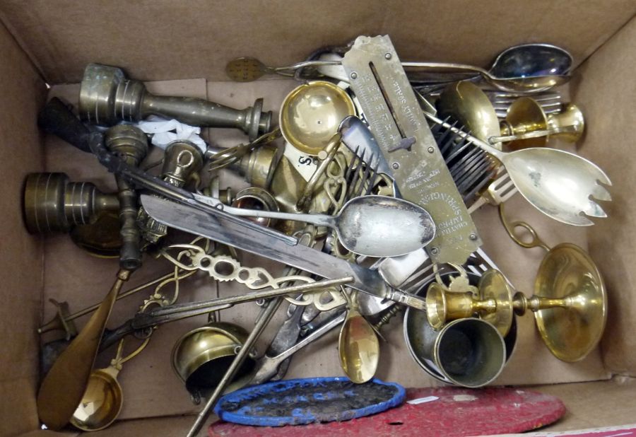 Collection of assorted items of brass and metalware to include a model of a spitfire, various - Image 2 of 2