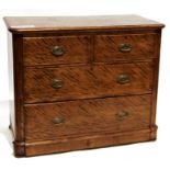 Victorian mahogany chest, the rectangular top with moulded edge, rounded front corners, two short