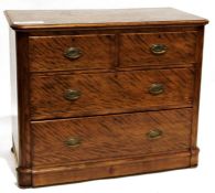 Victorian mahogany chest, the rectangular top with moulded edge, rounded front corners, two short