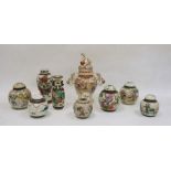 Collection of Japanese porcelain vases, late 19th/early 20th century, including a Satsuma vase and