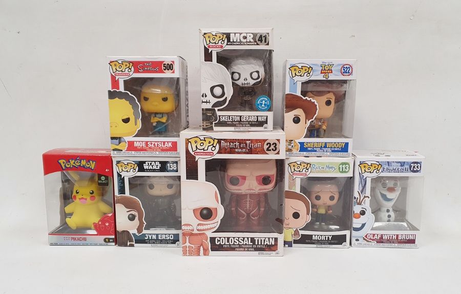 Funko Pop! boxed figures to include Colossal Titan No.23, Rosen II Olaf with Bruni 733, Star Wars