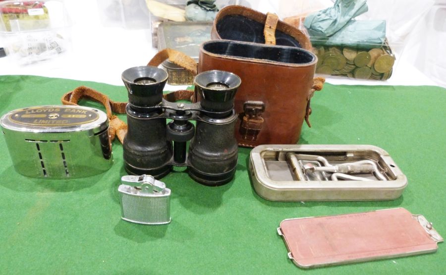 Pair of Prinz 10x50 binoculars, pair of vintage binoculars marked 'Made in France' in brown - Image 2 of 2