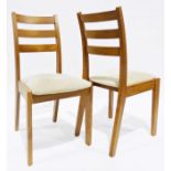 Set of four H J Berry beech ladderback chairs with oatmeal upholstered seats (4)
