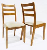 Set of four H J Berry beech ladderback chairs with oatmeal upholstered seats (4)