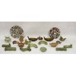 Large collection of Wade porcelain and other ceramic items, including a pair of dragon boat brown
