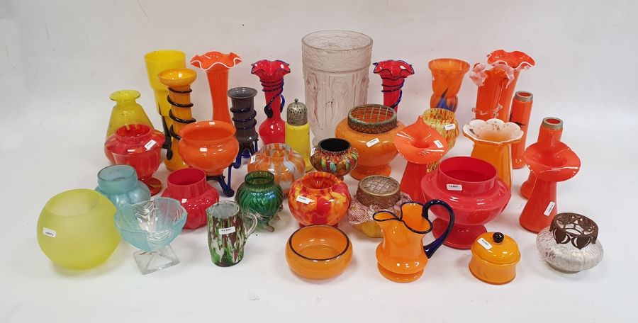 Large collection of Czechoslovakian and Bohemian spatter and coloured glassware, circa 1920 and