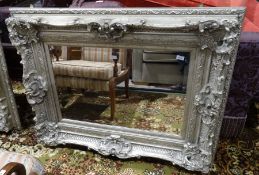 Pair of modern heavily moulded rectangular mirrors (2) one mirror has damage to a single piece of