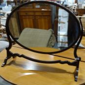 Late 19th/early 20th century dressing table swing mirror with oval plate, on shaped frame