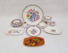 20th century Poole pottery to include lidded jar, plates, small vases, etc (10)