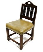 19th century mahogany side chair with upholstered seat