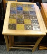 Mid century modern nest of three tile-top coffee tables